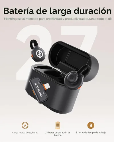 Miniatura 6 de Micrófono inalámbrico Hollyland Lark M2S Combo (RX de cámara + RX USB-C + cable Lightning) para iPhone/cámara/Android/PC, clip de titanio