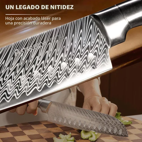 Miniatura 5 de Astercook - Juego de cuchillos de cocina de 21 piezas con afilador integrado, juego de bloques de cuchillos de acero inoxidable alemán, cuchillos