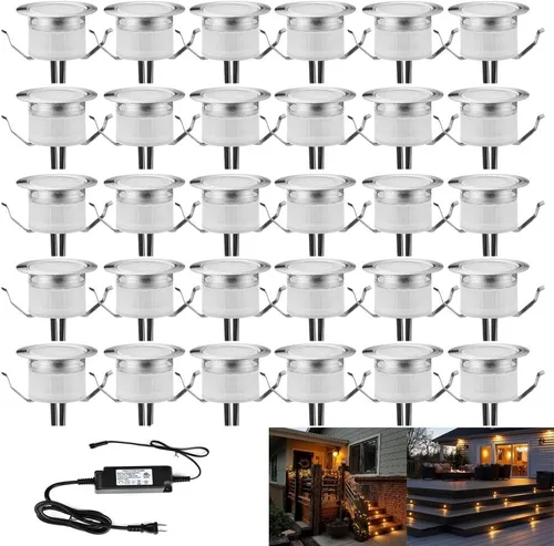 Miniatura 11 de Kit de luces LED para cubierta FVTLED, 10 piezas Φ1.22 WiFi Smart Phone Control de bajo voltaje empotrable RGBW para iluminación de cubierta Rgbw