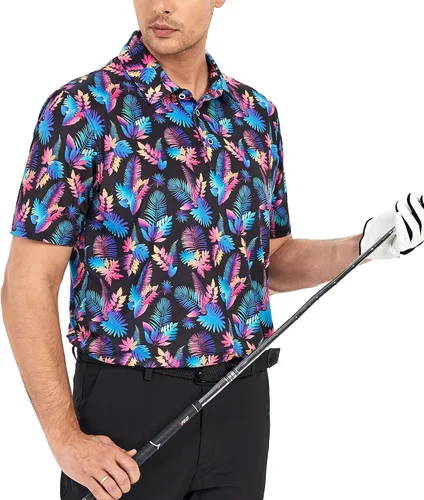Miniatura 4 de Esabel.C Camisas de golf para hombre de manga corta, con estampado, que absorbe la humedad
