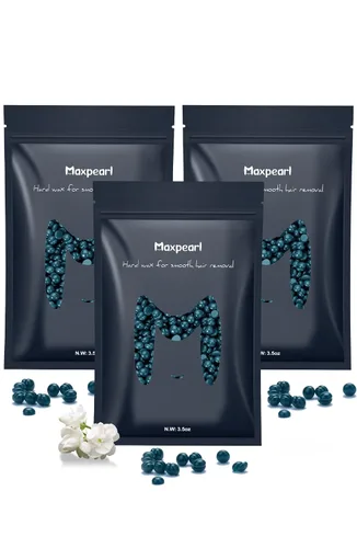 Maxpearl Perlas de Cera Dura, 300g Granos de Cera para Depilación para Bikini Brasileño, Cara, Cejas, Axilas, Brazos, Pecho, Espalda, Piernas, Verde