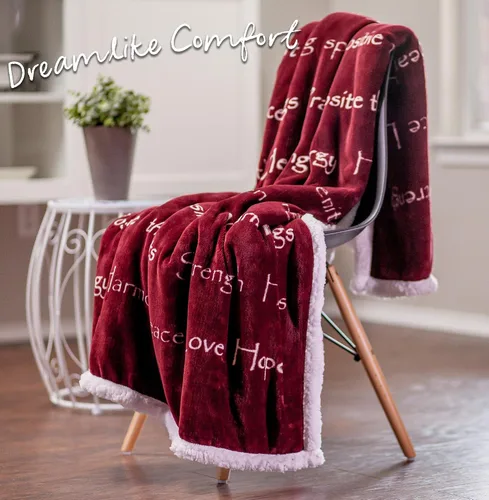 Miniatura 5 de Chanasya Manta de regalo de abrazos cálidos de condolencia de primera calidad, regalo curativo para sobrevivientes de quimioterapia contra el Borgoña