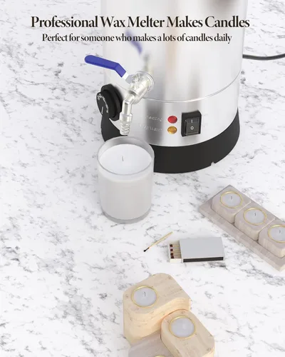 Miniatura 5 de Derretidor de cera para hacer velas, [12.7 cuartos de galón] derretidor eléctrico de cera de vela de gran capacidad con control de temperatura