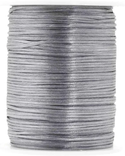 Miniatura 67 de Mandala Crafts Cordón de Satén de Nailon 2mm Cordón Rattail Champagne - 100 Yardas Cordón de Nailon Chino para Nudos Cordón de Seda Cola de Rata