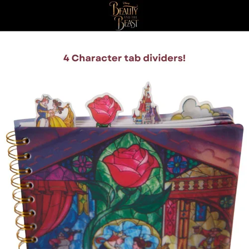 Miniatura 2 de Innovative Designs Disney Beauty and The Beast Journal Notebook, Spiral Bound, 96 Lined Pages, 8 x 7 inches Princess Belle and Beast Vinyl Cover