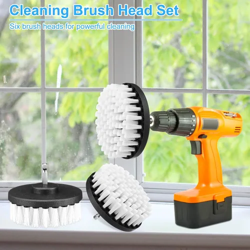 Miniatura 4 de Kit de limpieza de cepillo de taladro, juego de cepillos multiusos para taladro, cepillo de limpieza para taladro, superficies de baño, bañera