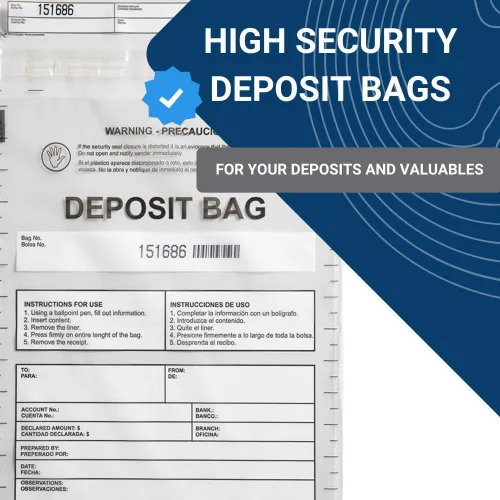 Miniatura 10 de Bolsas de plástico opacas de 9 x 12 pulgadas Depósitos bancarios seguros, manejo de efectivo o transporte seguro de divisas Códigos de barras