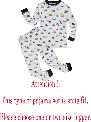 Miniatura 2 de Family Feeling Conjunto de pijama de 2 piezas para niños y niños pequeños, 100% algodón