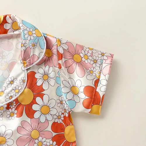 Miniatura 18 de Conjunto de pijama de manga larga con botones para niña pequeña, conjunto de ropa de dormir