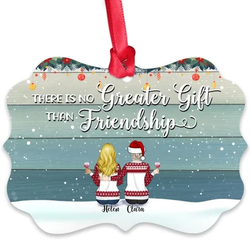 Miniatura 13 de Gossby Adorno personalizado para mejor amiga, regalo de Navidad personalizado con diseño, nombre, regalo de Navidad para mujeres, hermana del alma