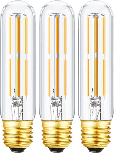 Miniatura 9 de Leools Bombilla LED E26 regulable de 4 W, igual a 40 W, luz blanca suave, 30000 K, E26, bombilla Edison AC120V 400lm tubular T9 T10 bombilla LED