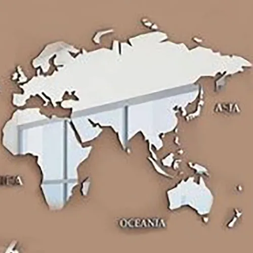 Miniatura 9 de Adhesivo de pared 3D, acrílico con mapa del mundo para pared, para despegar y pegar, calcomanía de pared extraíble para guardería, oficina, sala