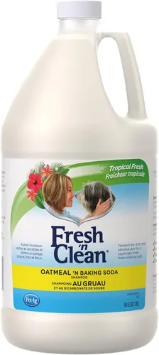 PetAg Fresh 'n Clean - Champú de avena y bicarbonato de sodio, aroma fresco tropical, 64 onzas, nutre la piel seca, picazón y sensible con vitamina
