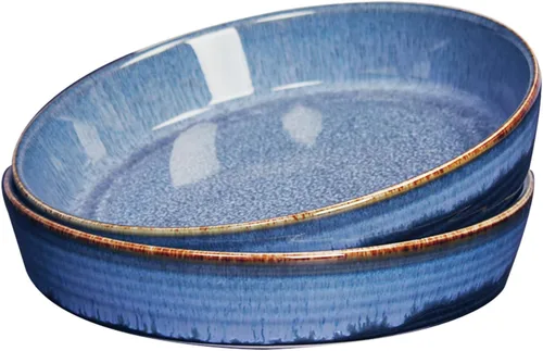 Platos de porcelana para gratinar, aptos para microondas y horno, cazuelas, juego de platos gratinados para lasaña y zapateros, 17 onzas, 7.9