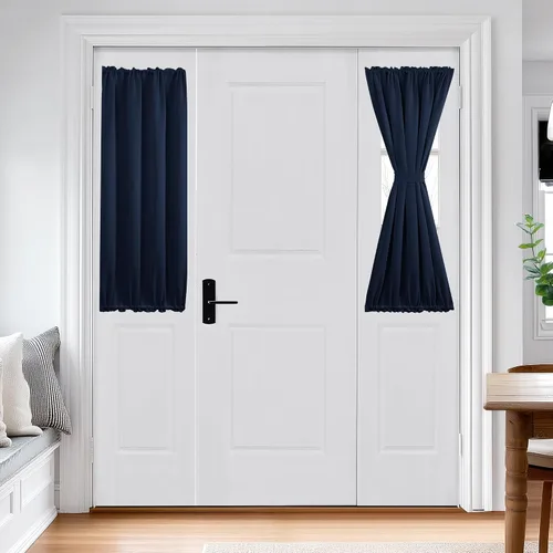 Miniatura 74 de Cortina térmica para puerta con bolsillo para barra, opacas, tratamiento de ventanas con ojales y ojales Deconovo 1 panel