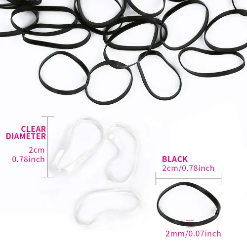 Miniatura 2 de YGDZ 4000 bandas de goma para el cabello, lazos elásticos negros transparentes para el cabello de bebés, niñas y bebés, mini trenzas pequeñas