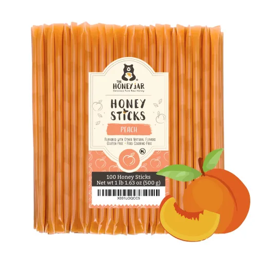 Miniatura 23 de The Honey Jar Palitos de miel lisos, pajitas de miel pura para el té, café o un placer saludable, una cucharadita de miel saborizada por barra