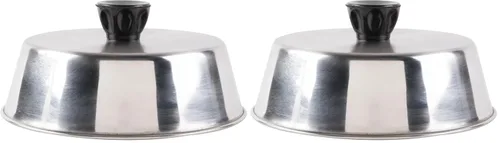 Miniatura 2 de American METALCRAFT, Inc. American Metalcraft BA840S - Cubierta redonda de acero inoxidable de 8 pulgadas con perilla, 2 pulgadas de alto