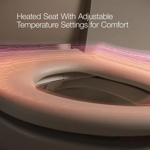 Miniatura 8 de Kohler PureWash E580 Asiento de Inodoro Bidé Alargado, Blanco, Tapa de Cierre Silencioso Previene Golpes, Boquilla Autolimpiante, Presión de Agua
