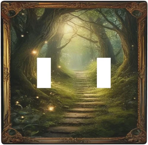 Miniatura 87 de BirdArt - Cubierta decorativa para interruptor de luz de 1 cuadrilla, placa de pared dúplex individual, placa frontal eléctrica para decoración