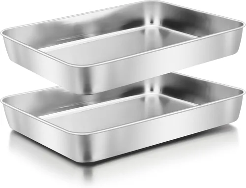 Miniatura 8 de Herogo Juego de 2 Moldes para Hornear Cuadrados de 8 x 8, Molde para Pastel Cuadrado Antiadherente para Horno, Juego de Utensilios para Hornear