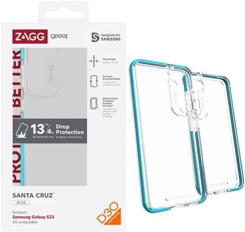 Miniatura 23 de ZAGG Gear4 Santa Cruz Samsung Galaxy S23 Series - Funda para teléfono, protección contra caídas D30 de hasta 13 pies / 13.1 ft, funda transparente