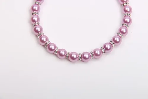 Miniatura 7 de Collar de perlas para perros y gatos con accesorios brillantes y lazo de cinta, joyería para cachorros de mascotas para perros hembras, gatos