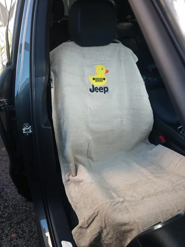 Miniatura 3 de Seat Armour Toalla/Funda para Asiento de Coche de Doble Propósito Jeep Duck con Parrilla Jeep con Licencia y Logotipo Duck - Algodón Lavable que se