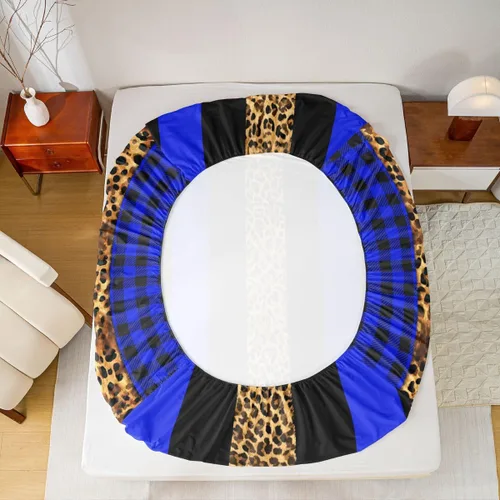 Miniatura 6 de Manfei Leopard Print Fitted Sheet Twin Size,Blue Brown Black Stripes Bedding Set 2pcs,Wild Animal Cheetah Skin Bed Sheets with 1 Pillowcase,Kids