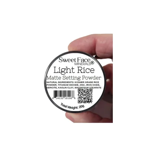 Miniatura 2 de SweetFace Minerals - Polvo de ajuste de arroz ligero (20 gms), polvo fijador difuminante, maquillaje en polvo suelto, polvo facial compacto, polvo