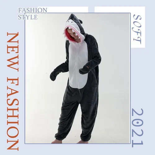 Miniatura 2 de COSUSKET Pijama unisex para adultos, pijama de franela para cosplay, disfraz de Halloween de una pieza, ropa de dormir para el hogar