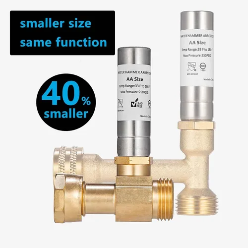 Miniatura 4 de Paquete de 2 pararrayos de martillo de agua, lavadora 3/4 absorbe golpes y reduce el ruido, lavadora de lavandería, válvula de golpeo, manguera