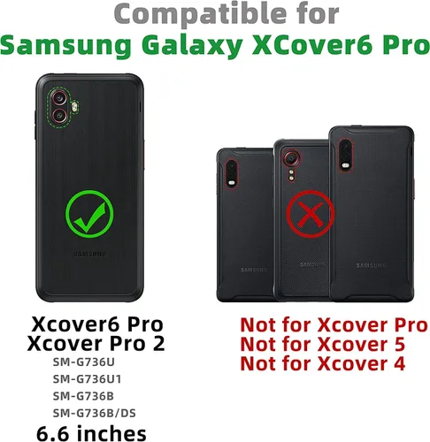 Miniatura 3 de Funda para Galaxy Xcover 6 Pro con protector de pantalla integrado, a prueba de caídas, funda duradera de 3 capas, a prueba de golpes, funda de goma