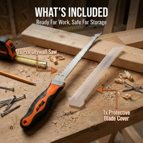 Miniatura 5 de Mutt Tools - Sierra profesional para paneles de yeso de 6 pulgadas con mango ergonómico, sierra Jab para corte de chapa - Sierra de ojo de cerradura