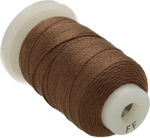 Miniatura 90 de The Beadsmith Cordón de seda pura – Castaño, tamaño E (0.325 mm/0.0128"), 200 yardas (600 pies), carrete de 1/2 onza
