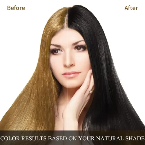 Miniatura 4 de Champú de tinte de cabello negro para cabello gris Augeo Instant Hair Color Shampoo 3 en 1 para mujeres y hombres, ingredientes herbarios 100%