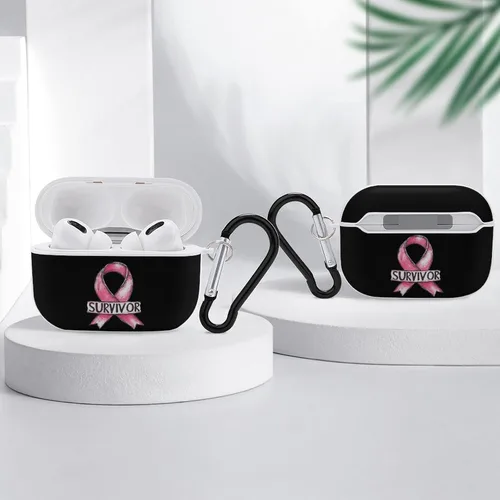 Miniatura 4 de Breast Cancer Survivor Hard Case Compatible with AirPods Pro 2nd / 1st Generation Cover with Keychain white