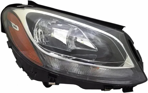 Miniatura 7 de KarParts360 Conjunto de faros delanteros para Mercedes-Benz C300 2015 16 17 2018 lado del conductor con bombillas carcasa negra sedán