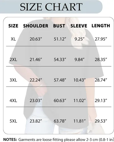 Miniatura 6 de Blusas de Talla Grande Casuales Camisetas Oversized para Mujeres Ajuste Holgado Cuello Redondo Blusas Camisetas Básicas de Verano Tees