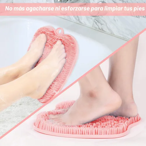 Miniatura 2 de BESKAR XL Esterilla grande para limpiar los pies en la ducha - Limpiador de pies para la ducha para eliminar callos y piel muerta, esterilla de Rosa