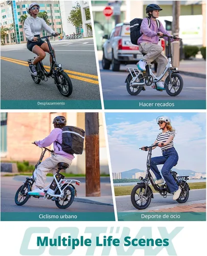 Miniatura 7 de Gotrax Bicicleta Eléctrica Plegable de 16", Alcance Máximo de 28 Millas (Asistencia de Pedal) y Velocidad de 15.5 Mph Impulsada por Pico de 500W