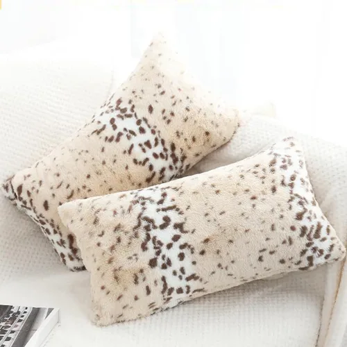 Miniatura 9 de Fundas de almohada esponjosas con estampado de leopardo de nieve y guepardo, fundas de cojín de piel de animal esponjosa, fundas de almohada