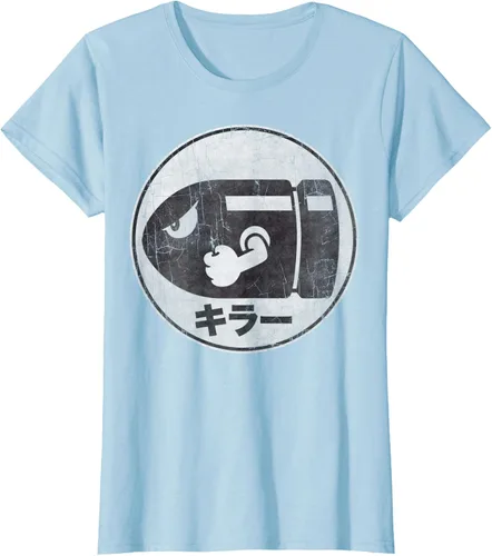 Miniatura 23 de Super Mario Camiseta con logotipo de Bullet Bill Distressed en Kanji