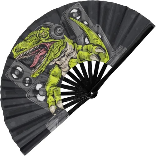 Miniatura 21 de GloFX Ventilador Plegable - Galaxy - Ventilador de Mano Plegable Grande Rave Clack para Hombres/Mujeres - para EDM, Festival de Música, Club