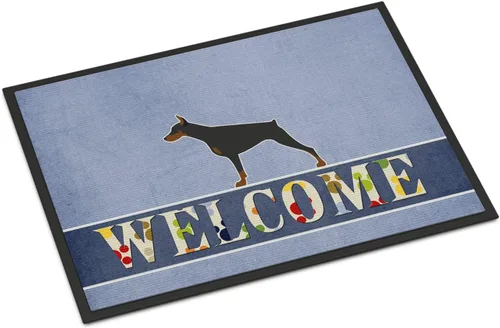 Caroline's Treasures BB5564JMAT Doberman Pinscher - Felpudo de bienvenida de 24 x 36 pulgadas, para interiores y exteriores, para entrada, Doberman