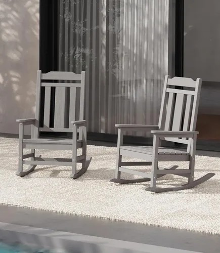 Miniatura 27 de SERWALL Mecedora de gran tamaño al aire libre, mecedora al aire libre del HDPE, aguacate