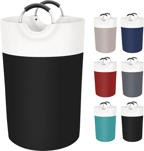 Miniatura 9 de BlissTotes - Cesta de lavandería de 90L, cesta de lavandería independiente, cesta de ropa sucia plegable, tela impermeable con asas de aluminio Azul