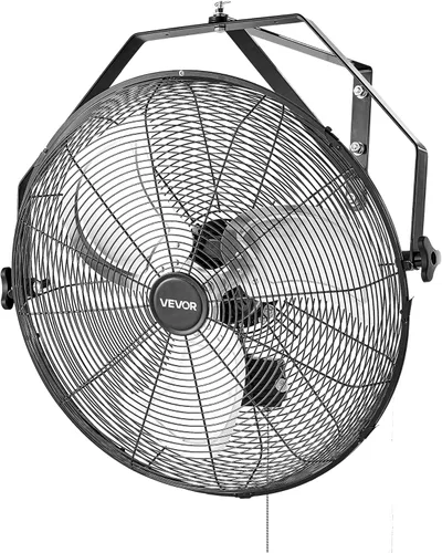 Miniatura 11 de VEVOR Ventilador industrial de montaje en pared de 18 pulgadas, alta velocidad 4000 CFM con 3 velocidades, potente ventilador de pared de garaje