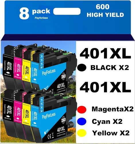 LC401XL - Cartuchos de tinta para impresora Brother compatibles con Brother LC401, cartuchos de tinta para impresora Brother MFC-J1010DW MFC-J1012DW