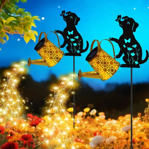 Miniatura 12 de Luces solares para regadera, linterna colgante de conejo, luces solares al aire libre, regalos para amantes de los conejos para mamá, mujeres